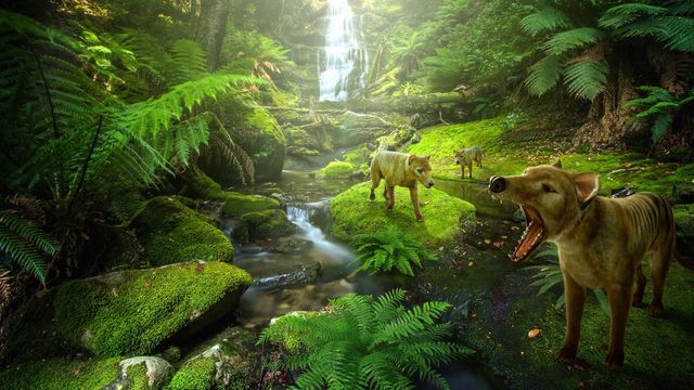 Rendered images of the Thylacine.