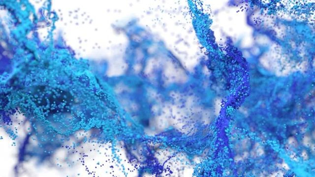 Colourful blue particles