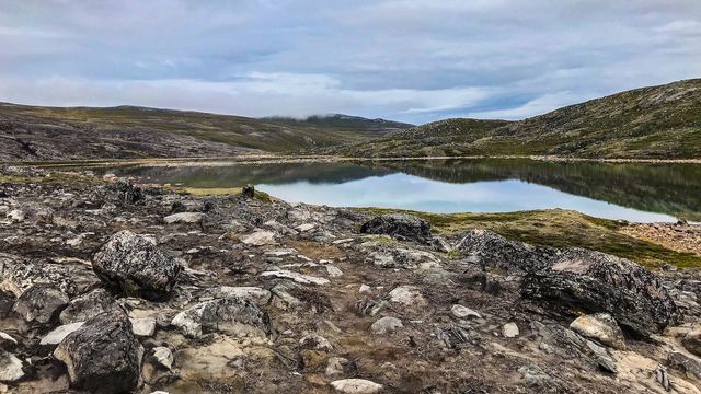 An arctic lake. 